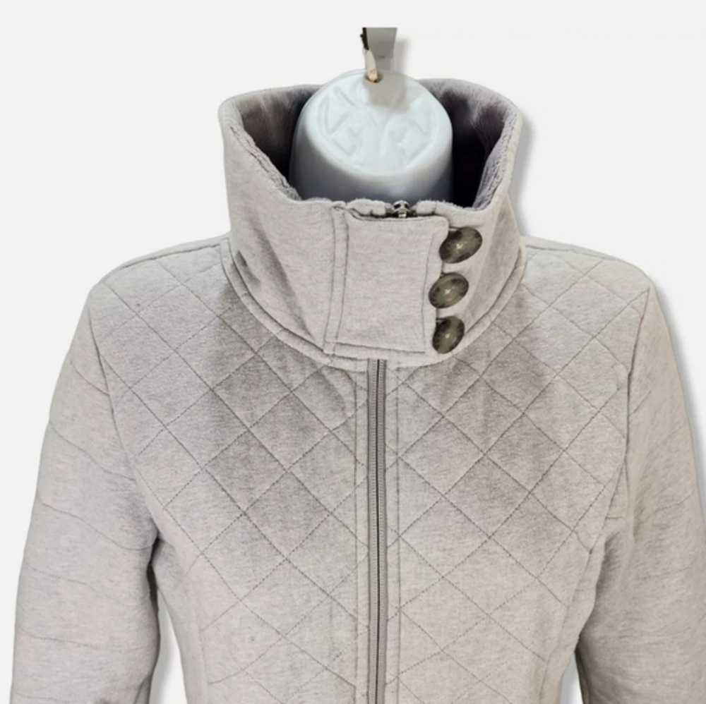 The North Face Jacket‎ Caroluna Small Gray Quilted Fleece Button Neck - Picture 3 of 13
